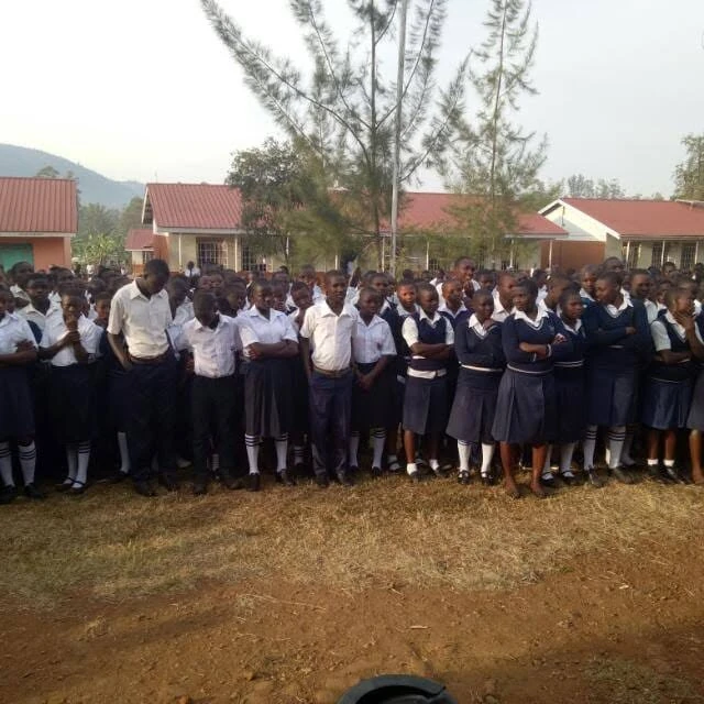 Students assembled at Bulucheke Secondary School